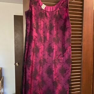 Donna Karan black lace overlay A-line sleeveless summer formal dress DRBEI903